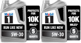 Mobil 1 Full Synthetic Motor Oil 5W-30 | Advanced Formula | 5 Quart | Pack of 2