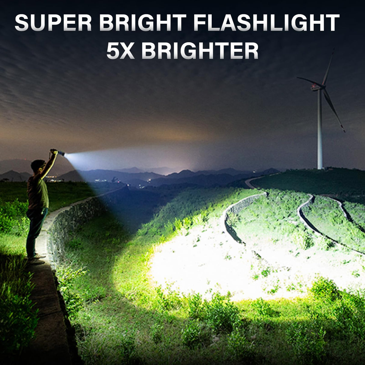 AKNEAR Rechargeable LED Flashlight 99000 High Lumens, Super Bright Flashlights with Zoomable & USB C Rechargeable & 5 Light Mode & IPX7 Waterproof, Powerful Flash Light for Home, Hiking, Camping