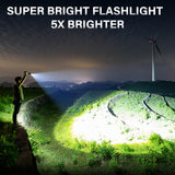 AKNEAR Rechargeable LED Flashlight 99000 High Lumens, Super Bright Flashlights with Zoomable & USB C Rechargeable & 5 Light Mode & IPX7 Waterproof, Powerful Flash Light for Home, Hiking, Camping