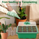 Halatool 4 Pack Seed Starter Tray with 50 PCS Peat Pellets, 48 Cells Green Seeding Starter Trays for Organic Seed Starter Soil Pods for Planting Vegetables Plants Flowers - Starting Seeds Kit