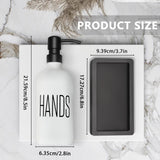 Kitchen Soap Dispenser Set with Silicone Tray, Premium Glass Hand and Dish Soap Dispenser Set for Kitchen Sink, Rustproof Stainless Steel Pump, Modern Kitchen Décor & Versatile Gift for Any Occasion