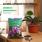 Rurtsva Natural Clay Pebbles 5LBS– 8mm-15mm Expanded Leca Balls for Hydroponics Plants Drainage Grow Media Reusable Soil Amendment for Orchids, Succulents, Aquaponics