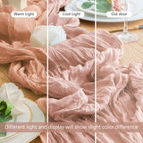 Wokceer Cheesecloth Table Runner Christmas 6Pack 10FT Dusty Pink Boho Gauze Fall Cheese Cloth Table Runner for Party Long Rustic Sheer Table Runners for Baby Bridal Shower Wedding Easter Table