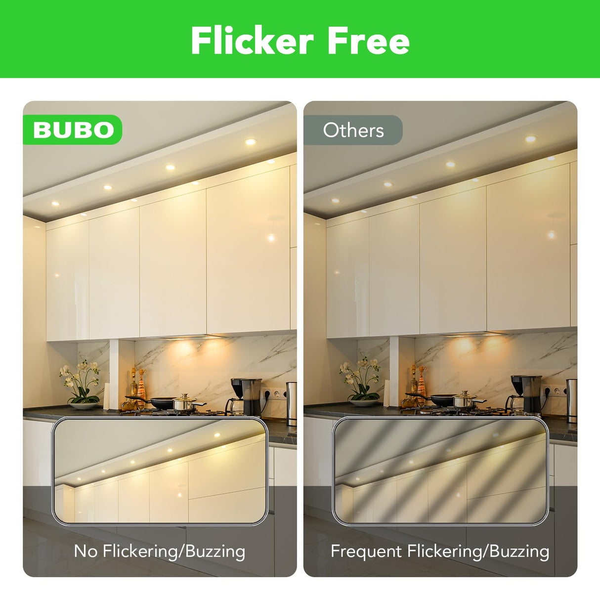 BUBO GU10 LED Bulb 6W Equivalent 50W, 2700K Soft White 650 Lumens, Non-Dimmable GU10 Bulb Replacement for Track Lighting, MR16 LED Bulb for Kitchen, Range Hood, Living Room, Bedroom, 10 Pack