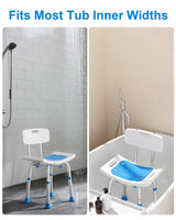HOMLAND Shower Chair for Inside Shower with Removable Back, FSA/HSA Eligible 400 lbs Heavy Duty Bath Seat for Bathtub, Safety Bath Stool for Seniors and Disabled