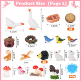 HIYZI 93 Pcs Fairy Garden House Resin Accessories Fairy Elves Kit Miniature Fairy Figurines Ornaments Animals Decor Outdoor for DIY Dollhouse