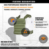 Miramrax Weighted Vest for Men and Women Weight Vests Adjustable Strength and Endurance Training Fitness Workouts Tactical Running Gym (Green)