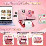Instant Print Camera for Kids, App Printing, 1080P Video, Dual-Lens Selfie Digital Camera with 32G SD, Christmas Birthday Gifts for Girls Boys 4 5 6 7 8 9 10 11 12 Year Old, Portable Toddler Toy