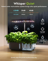 URUQ 12 Pods Hydroponic Growing System Grow Light Remote Control Charcoal
