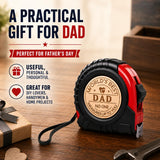 Fathers Day Dad Gifts from Daughter Son, Dad Gifts Personalized Engraved Tape Measure Birthday Woodworking Carpenter Tool Gifts for Men 25FT/7.5m (Dad)