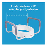 Carex 3.5 Inch Raised Toilet Seat with Handles - For Elongated Toilets, Toilet Seat Riser with Removable Padded Handles, Elevated Toilet Seat, Support 250lbs, White