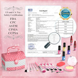 PERRYHOME Kids Makeup Set for Girl 56 Pcs Washable Real Cosmetic, Non-Toxic Frozen Toys Toddler Makeup Kit, Princess Dress up Christmas & Birthday Girl Gift for 3 4 5 6 7 8 9 10 11 12 Year Old Girls