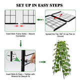 Perszen 50.39"x16.93" Sturdy Cucumber Trellis for Raised Garden Bed, Rustproof Metal Garden Trellis for Climbing Plants Outdoor, A-Frame Vertical Arch Trellis for Vegetables, Cucumber, Pea, Black