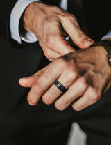 Jstyle 8MM Tungsten Wedding Band Ring for Men Black Rings Size 9.5
