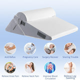Sasttie Wedge Pillow Set for After Surgery, Adjustable Orthopedic Bed Wedge Pillow Set for After Surgery, Sleeping, Acid Reflux, Back Pain, and Recovery, Dark Grey & White