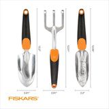 Fiskars 3-Piece Garden Hand Tools Set w/ Trowel, Transplanter & Cultivator