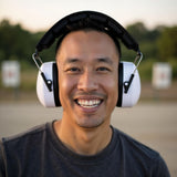 DECIBEL DEFENSE Professional Safety Ear Muffs 37dB NRR - The HIGHEST Rated & MOST COMFORTABLE Ear Protection For Shooting & Industrial Use - THE BEST HEARING PROTECTION...GUARANTEED (WHITE)
