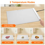 Warming Mat for Food, Food Warming Mat,White Elephant Gifts,Portable Electric Warming Tray for Food,with 3 Temperature Settings,Food Warmer for Buffet Party, Sabbath, Gatherings, Daily Use