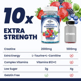 Creatine Chewable Gummies - 2000mg Creatine Monohydrate Tablet Chews, Easy Digesting, Fast Absorbing Chews for Men and Women, Build Muscle, Improve Recovery, Strength, and Endurance 60Count