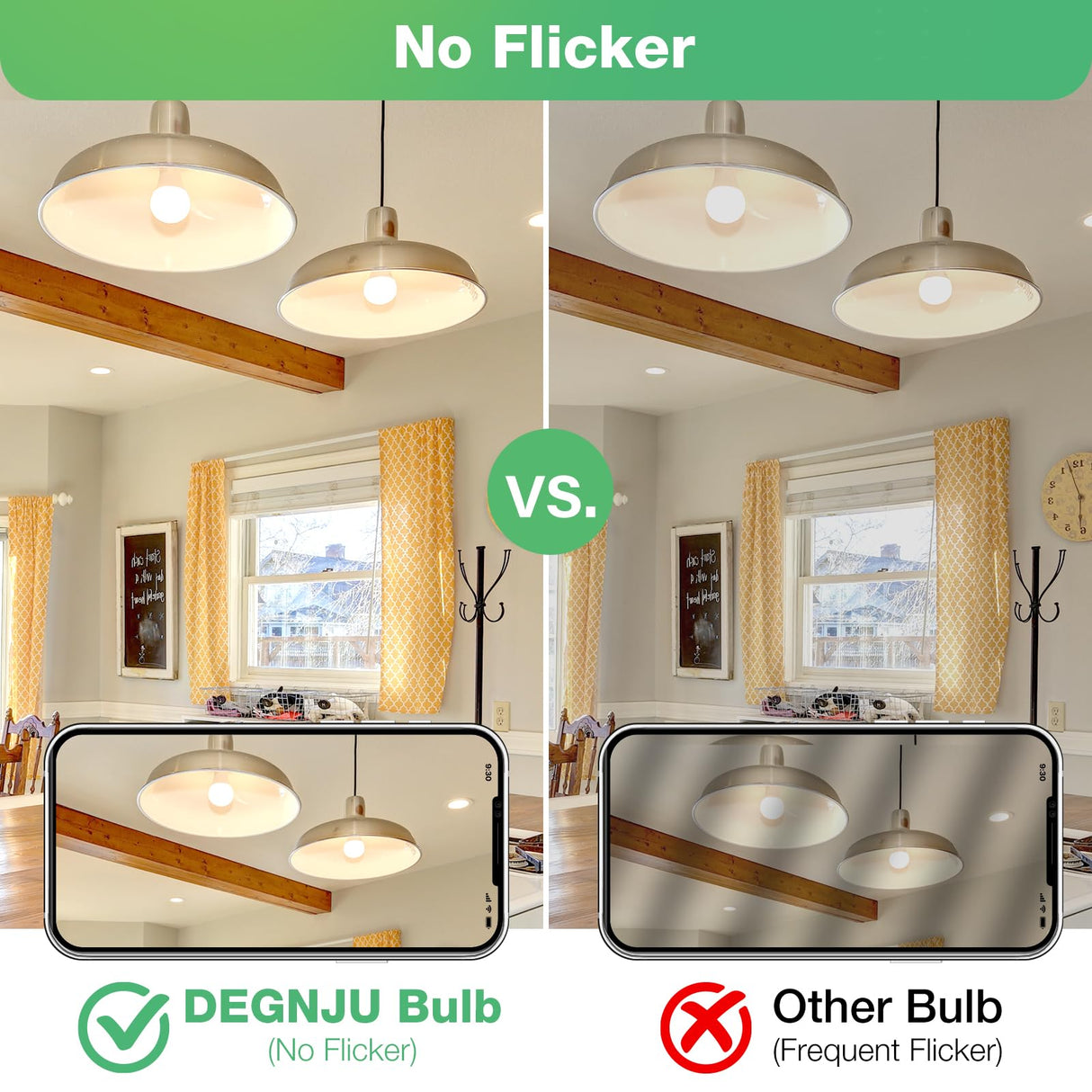 DEGNJU 24 Pack LED Light Bulbs Soft White 2700K, 60 Watt Equivalent LED Bulbs, A19 Standard Bulbs, 800 LM, 15000 Hours, E26 Base, Non-Dimmable, 8W White LED Bulbs for Bedroom Living Room