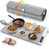 FYY Warming Mat for Food - Rapid and Full Surface Heating, 6 Temp Settings, 6H Timer, Rollable Portable Food Warming Mat, Ideal for Gatherings, Parties, Keep Meal Warm (X Large Size, Gray)