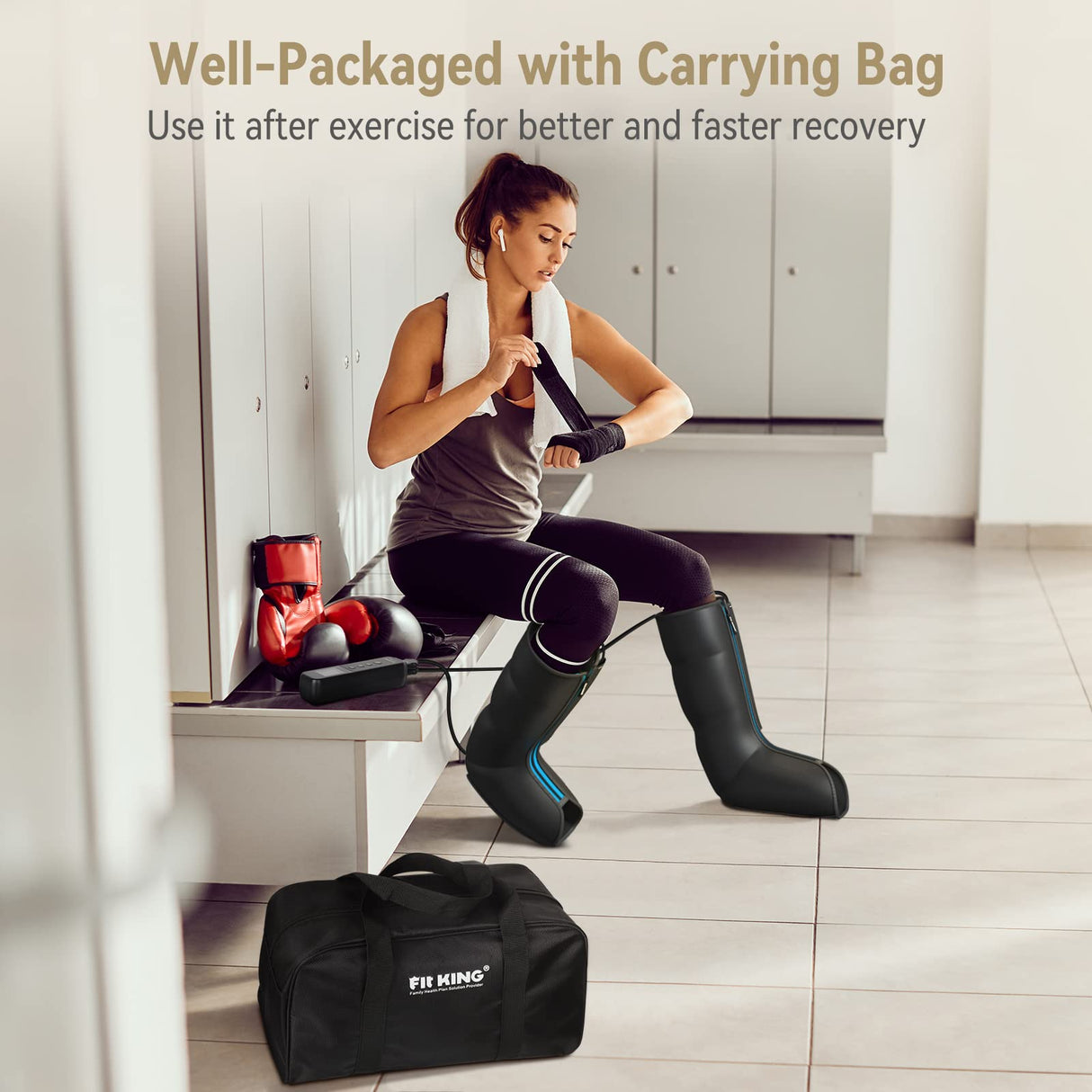 FIT KING Leg Massager with Heat - Upgraded Leg Compression Massage for Circulation and Pain Relief, FSA HSA Approved Compression Boot Foot Calf Massager for Edema, Relax Recover - Gift for Dad Mom