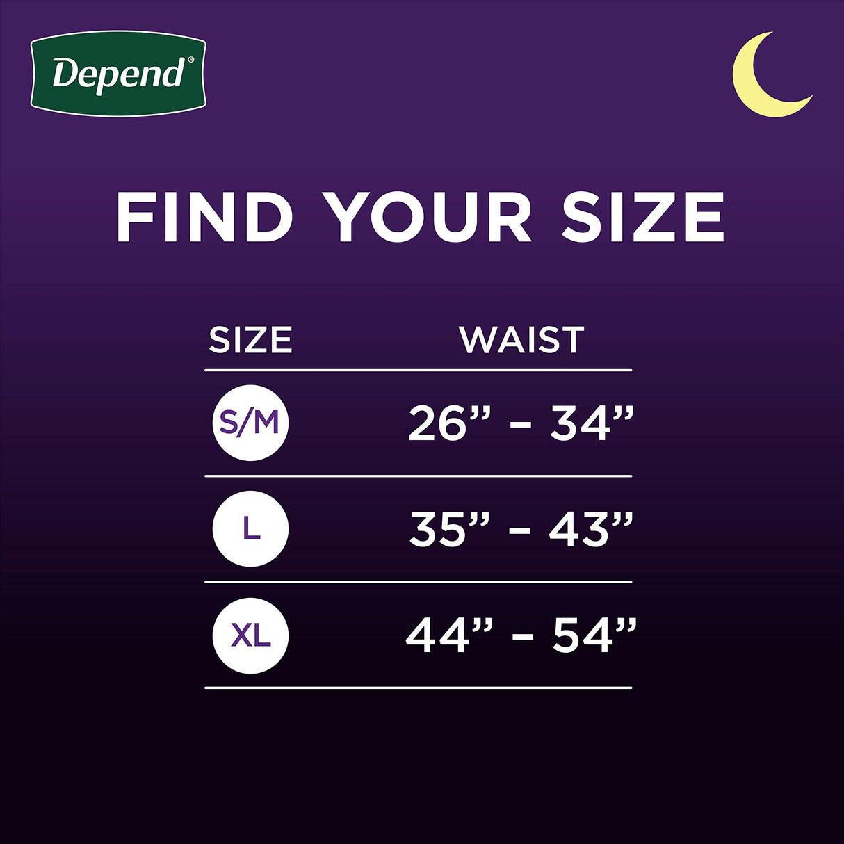 Depend Night Defense Adult Diapers, Incontinence Underwear for Men, Disposable, Overnight, Large, Grey, 22 Count, Packaging May Vary