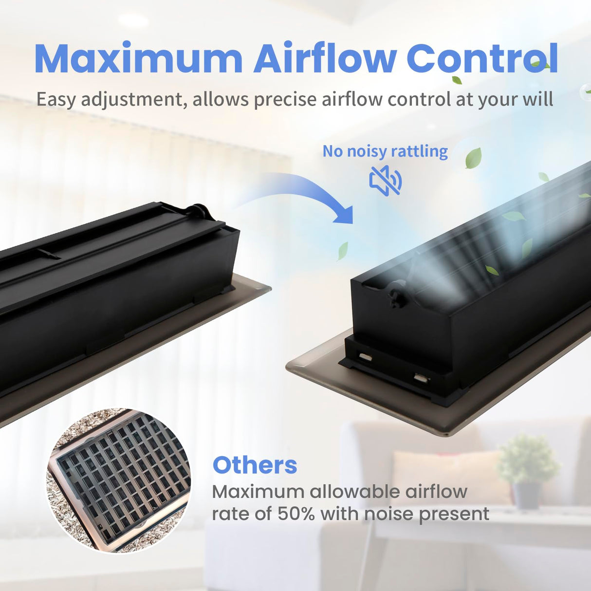 Howeall 2x12 Inches 4 Pack Heavy Duty Walkable Floor Register - Easy Adjust Air Supply Lever Decorative Floor Vent Covers, Boston Design Vent Covers for Home - Oil Rubbed Bronze
