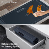 VIPDIGI Food Warming Mat, Large Electric Warming Tray, Silicone Fast Heating Warmer Pad, 6 Temp Adjustable, 6 Timer & Safety Lock, Auto Shut-Off for Countertops Buffets Party Blue