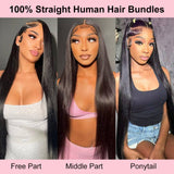 12A Human Hair Bundles 22 24 26 28 Inch Straight Bundles Human Hair 100% Unprocessed Brazilian Virgin Raw Weave Bundles 4 Bundles Real Natural Black Wavy Human Hair Extensions 1B Bundles for Women