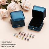 Halo June Birthstone Earrings for Women, Simulated Alexandrite Earrings