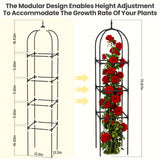 2 Pack 70.87" Garden Obelisk Trellis for Climbing Plants, Pyramid Design for Roses, Clematis, Jasmine, and Vegetable Vines, Indoor & Outdoor Use, Black