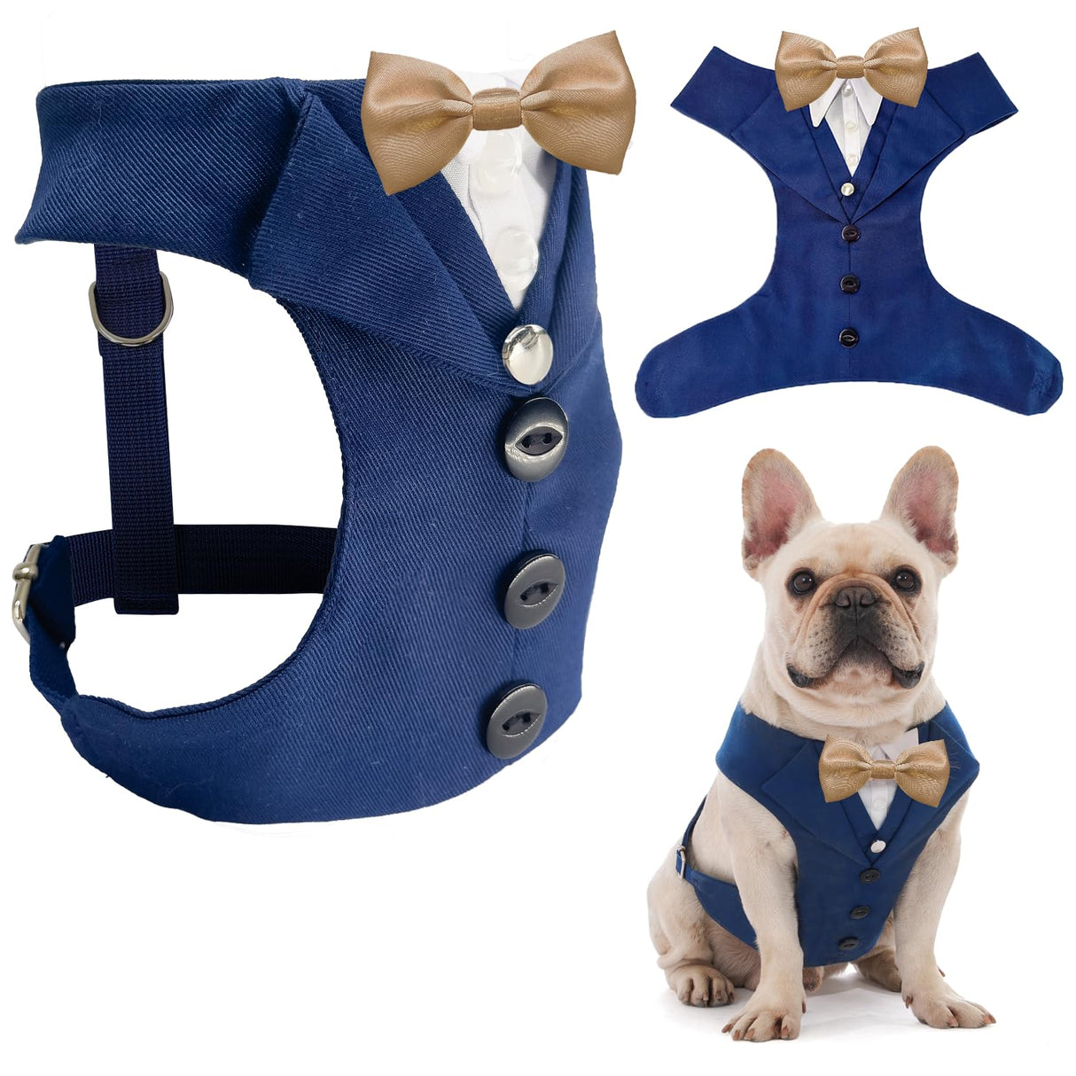 AVERYDAY Dog Tuxedo for Wedding Outfit, Dog Suit and Tie Costumes for Birthday, Halloween, Cosplay, Christmas Party, Pet Formal Wear with Bowtie, Tux for Medium Large Dogs, Bulldog, Labrador, Husky