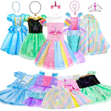 Meland Princess Dress Up for Girls - Dress Up Clothes for Little Girls with Cape, Princess Toys for Girls Age 3,4,5,6 Year Old, Christmas Birthday Gift for Toddler Girls Halloween Role Play