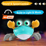 control future Crawling Crab Toy for Little Ones, Tummy Time Toy with Music and Lights, Interactive Moving Crab for Crawling, Walking and Early Development, Birthday Gift for Kids