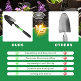 Zenrok Garden Tools Set, 4 Pack Gardening Tools, Stainless Steel Heavy Duty Hand Cultivator, Hoes, Spade Shovel, for Planting Weeding Digging, Gardening Gifts for Women, Green
