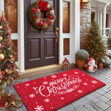 LuxUrux Premium Christmas Door Mat Outdoor - Elegant Coir Holiday Door Mat, Absorbent and Non-Slip for Outdoor Entrances Front Door (17'' x 30'' Merry Christmas.)