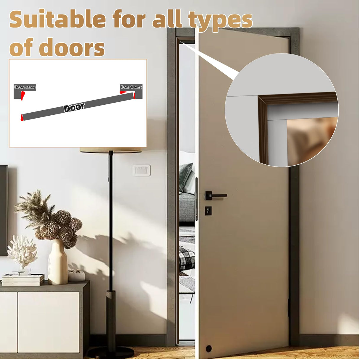 196” Wedge-Shape Foam Window Weather Stripping Door Seal Strip,Soundproofing Frame Insulation Tape for Exterior Front Door,Noise Cancelling Window Inserts,Door Gap Filler Light Blocker,Brown