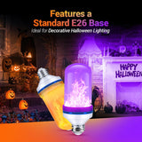 Upgraded LED Purple Flame Light Bulbs, 4-Mode Flickering Light Bulbs with Gravity Sensor, E26 Fire Light Bulb for Porch Party Patio Home Halloween Christmas Indoor Outdoor (Purple, 4)