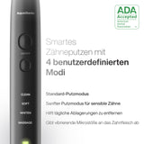 Aquasonic Black Series Ultra Whitening Toothbrush – ADA Accepted Electric Toothbrush- 8 Brush Heads & Travel Case – 40,000 VPM Electric Motor & Wireless Charging - 4 Modes w Smart Timer