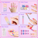 Kids Nail Polish Set for Girls, Non-Toxic Quick Dry Nail Art Salon Kit with Nail Dryer and Peelable Nail Polish,Ideal Gift Toys for Girls Age 6-12
