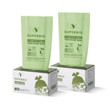 SUPERBIO 13 Gallon Flat Top Compostable Food Waste Bags, 50 Count, 2 Pack, 49.2L, 0.87 Mil, ASTM D6400 BPI and OK compost INDUSTRIAL