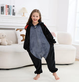 CuteOn Black-Red Axolotl Onesie Kids Animal Pajamas for Boys Girls Halloween Christmas Costume Cosplay Sleepwear Height for 140cm