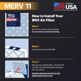 BNX TruFilter 20x22x1 Air Filter MERV 11 (12-Pack)- MADE IN USA - Allergen Defense Electrostatic Pleated Air Conditioner HVAC AC Furnace Filters for Allergies, Dust, Pet, Smoke, Allergy MPR 1200 FPR 7