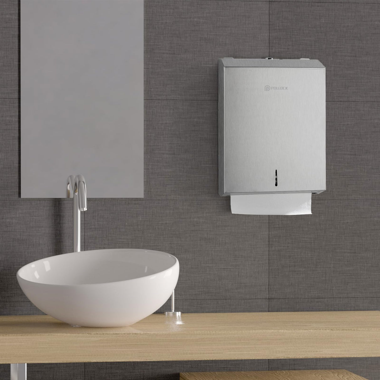 Commercial PaperTowel Holder Dispenser Wall Mount,304 Stainless Steel Bathroom Paper Towel Holder,Toilet Paper Napkin Holder,C Fold Multifold Trifold Paper Towel Dispenser,Hand Towel Dispenser