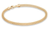 Miabella 18K Gold Plated 925 Sterling Silver Italian 4mm Mesh Link Chain Bracelet for Women 925 Italy (7.0 Inches)