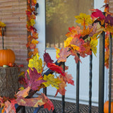 CQURE 16 Pack Fall Leaf Garland, 5.9Ft Autumn Garland Artificial Maple Leaf Garland Fall Leaves Hanging Vines Fall Maple Leaves Thanksgiving Decor for Home Christmas Fireplace Party