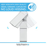 Bächlein High Faucet for Bathroom [Angular - Chrome] - Extra High Tap with 215mm Spout Height for Countertop Washbasin, Washbasin Water Tap High Spout