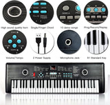 61 Key Keyboard Piano, Electric Piano Keyboard with Built-in Dual Speakers, External Microphone & Power Adapter - Portable Electronic Digital Piano for Beginners & Christmas Gift