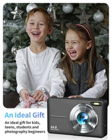 Digital Camera, FHD 1080P Point and Shoot Camera for Kids Teens, 32GB Card